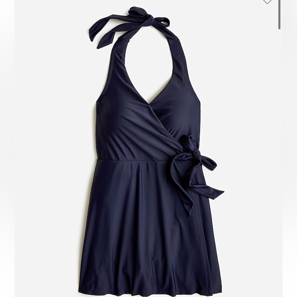 J.Crew - Halter Wrap Navy Blue Swim Dress